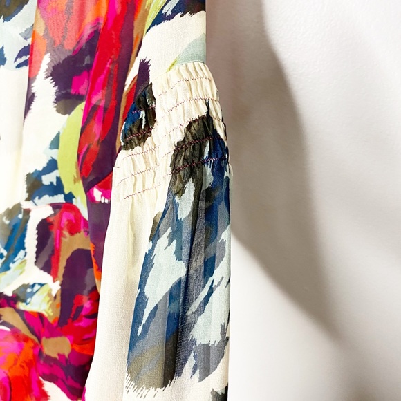 Diane Von Furstenberg Floral Silk Button Blouse - Picture 8 of 10